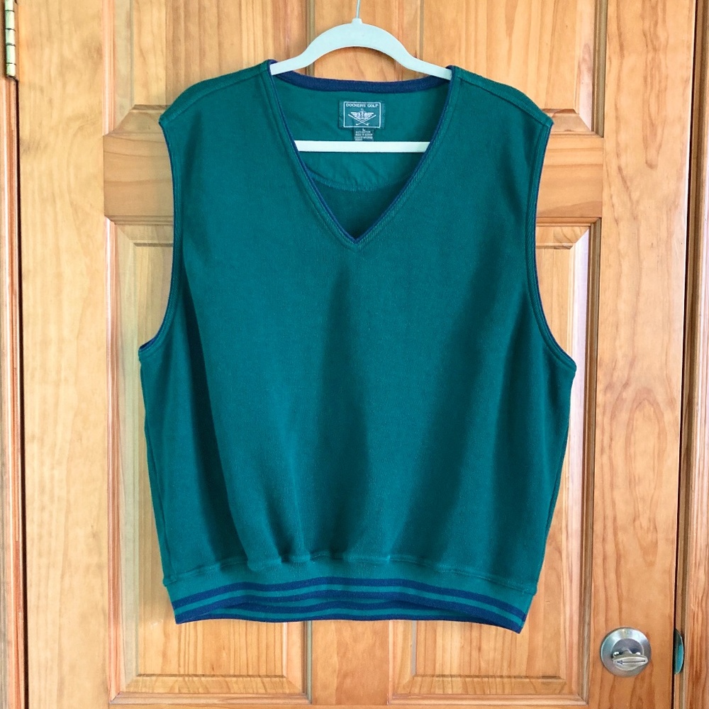 Men’s size large Dockers’ Golf knit green V-neck sweater vest
